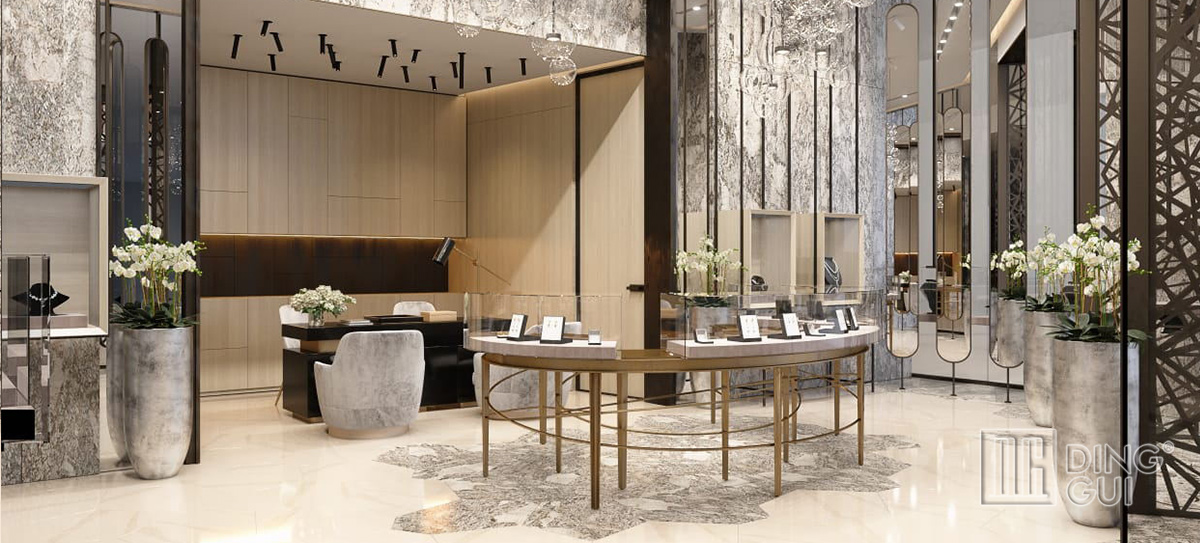 High End Dubai Luxury Jewelry Display Showcase